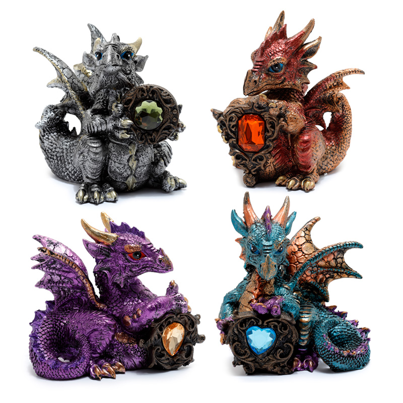 Puckator Dragon Elements - Statuetta Drago Yoga 'Pace' – Decorazione Originale, Multicolore