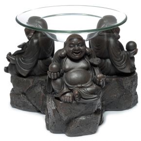 Figurine Effet Bois Brossé Peace of the East - Bouddha Porte-bonheur