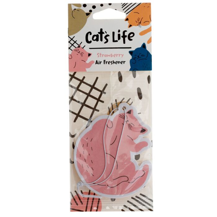 Désodorisant à Suspendre Cat's Life - Chat Parfum Fraise