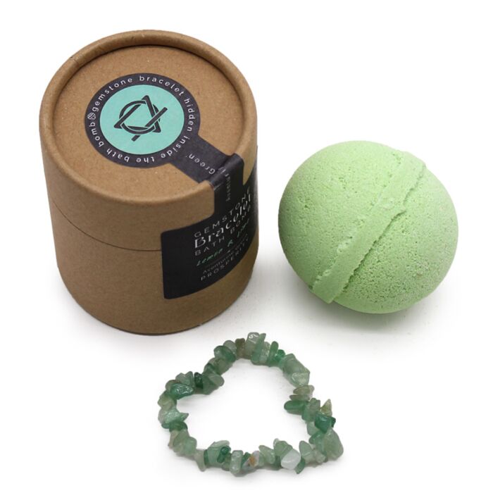 Bombe de Bain avec Bracelet Aventurine - Beurre de karité Citron et Citron vert