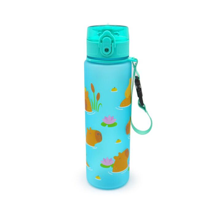 Gourde 600ml en Plastique Renforcé avec Couvercle à Bouton-poussoir - Capybara 
