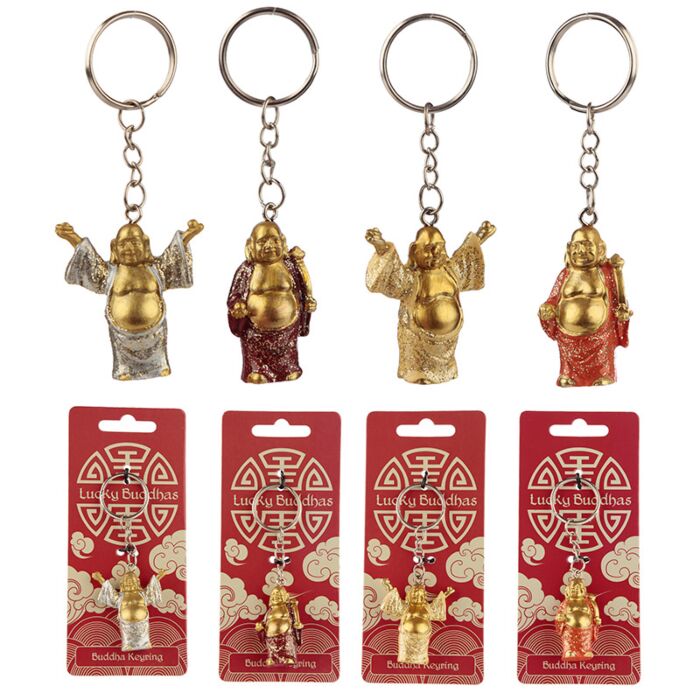 Porte-clé Pailleté - Bouddha Porte Chance