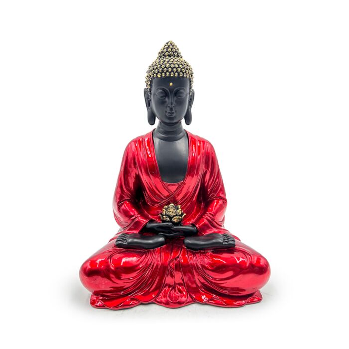 Boudha Thai Contemplation Rouge, Noir & Doré 