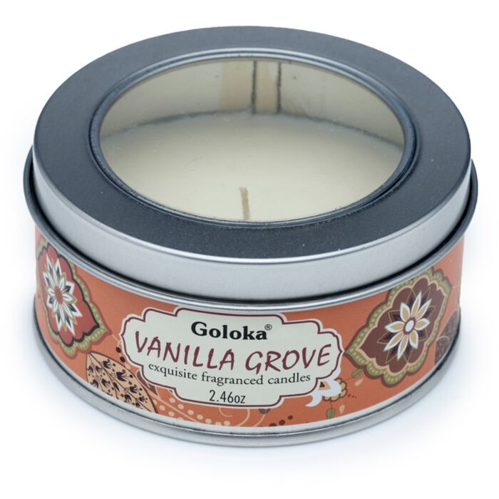 Bougie à la Cire de Soja dans Boîte en Etain Goloka - Gousse de Vanille