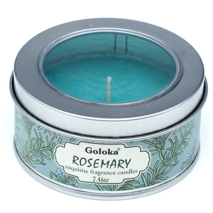 Bougie à la Cire de Soja dans Boîte en Etain Goloka - Romarin