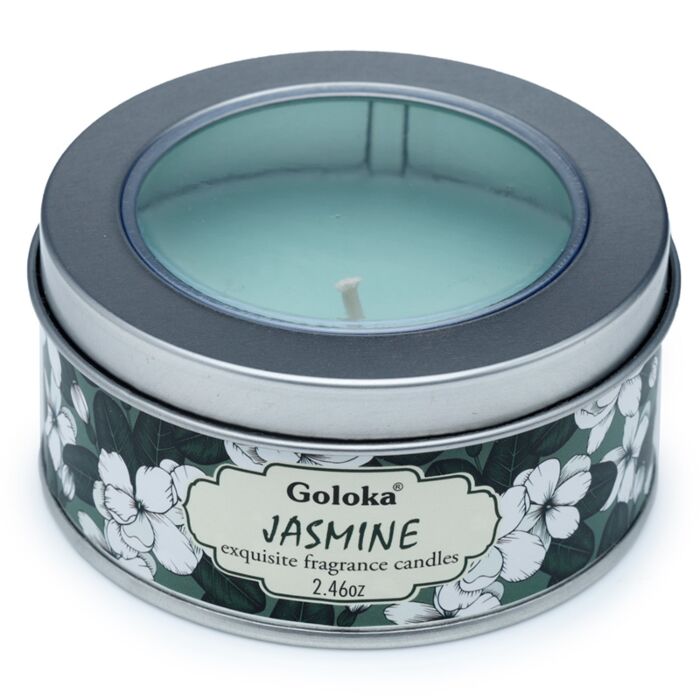 Bougie à la Cire de Soja dans Boîte en Etain Goloka - Jasmin