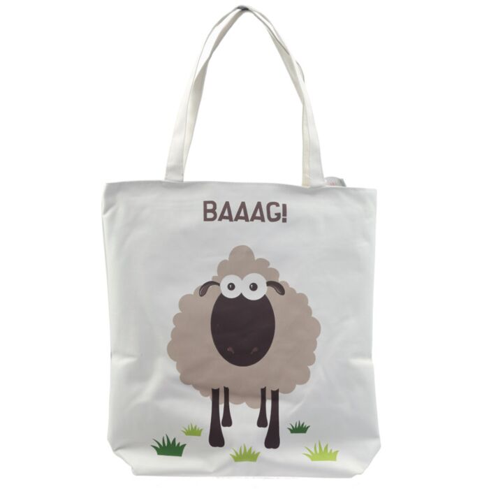 Sac en Coton avec Doublure & Fermeture Eclair - Mouton