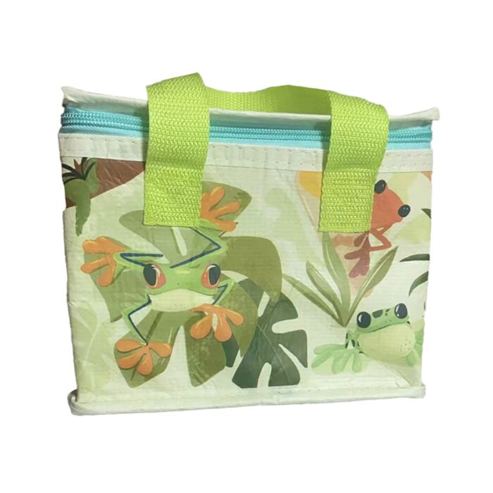 Sac Repas Isotherme en Plastique Recyclé RPET - Tropical Frogs Grenouilles Tropicales