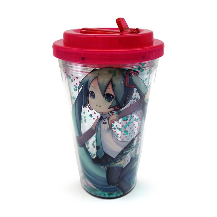 Gobelet Double-Paroi incassable avec paille - Hatsune Miku 