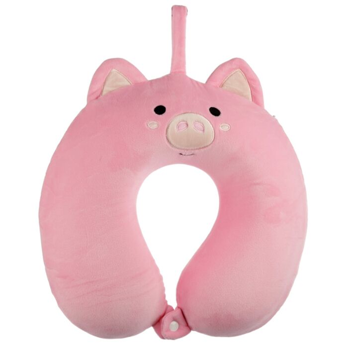 Coussin de Voyage Relaxeazzz Peluché Mémoire de Forme - Cochon