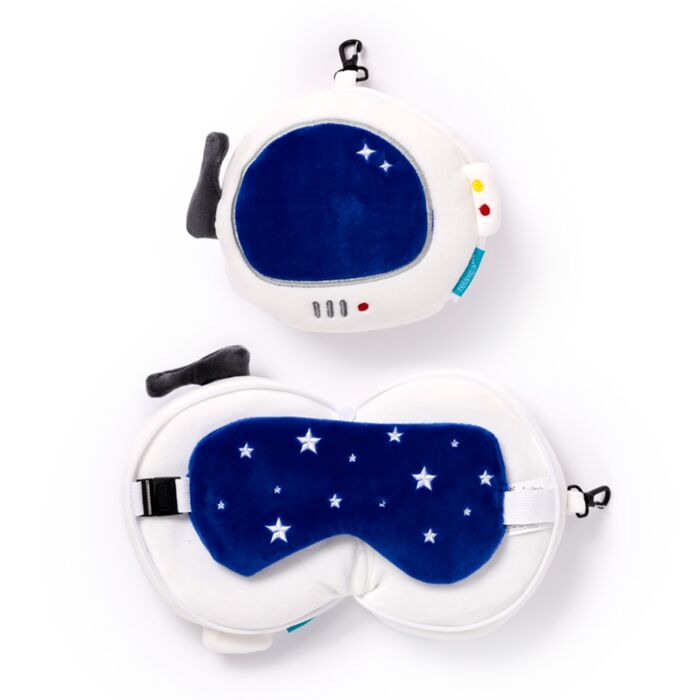 Coussin de Voyage Relaxeazzz Peluché 2-en-1 avec Masque Yeux Space Cadet - Espace