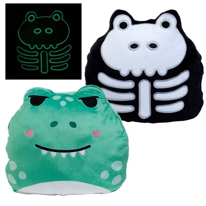 Peluche Réversible Phosphorescent Squidglys Adoramals Adorasaur - Scratch, le Dinosaure