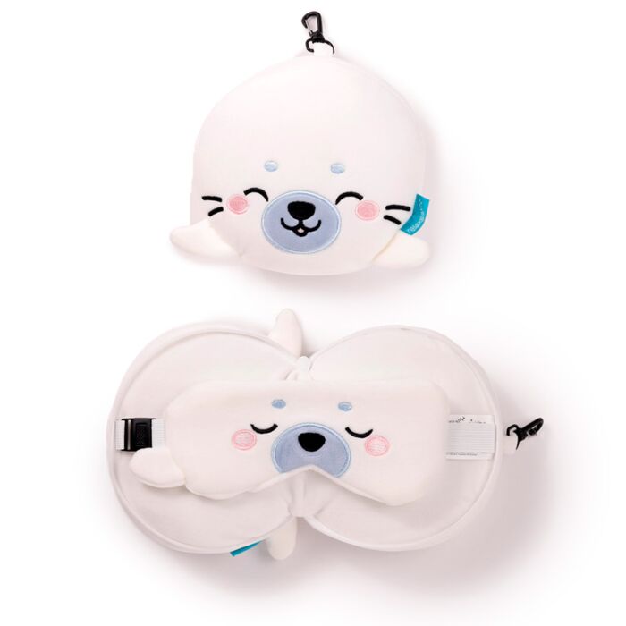 Relaxeazzz Adoramals Kai le Phoque Coussin de voyage 2 en 1