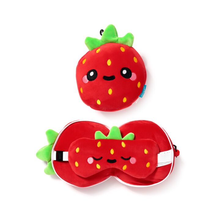 Relaxeazzz Elidi la Fraise Coussin de voyage 2 en 1  