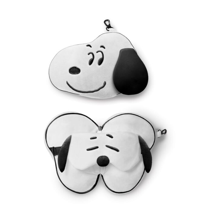 Relaxeazzz Snoopy Coussin de voyage 2en1  