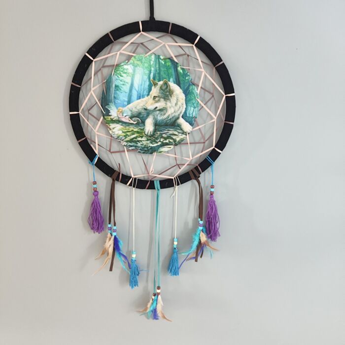 Attrape-rêves Lisa Parker Loup & Fée 33cm