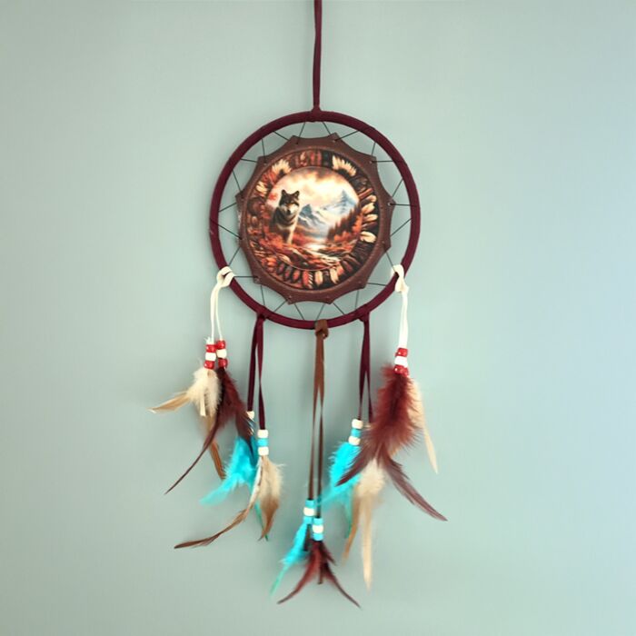 Attrape-rêves Loup d'Automne 16cm