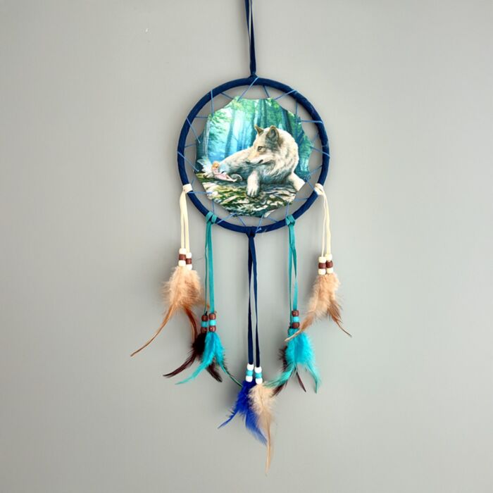 Attrape-rêves Lisa Parker Loup & Fée 16cm