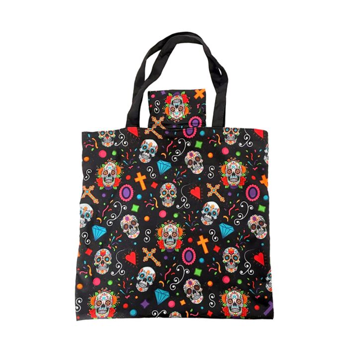 Sac Shopping Pliable et réutilisable en RPET - Day of the Dead Jour des Morts