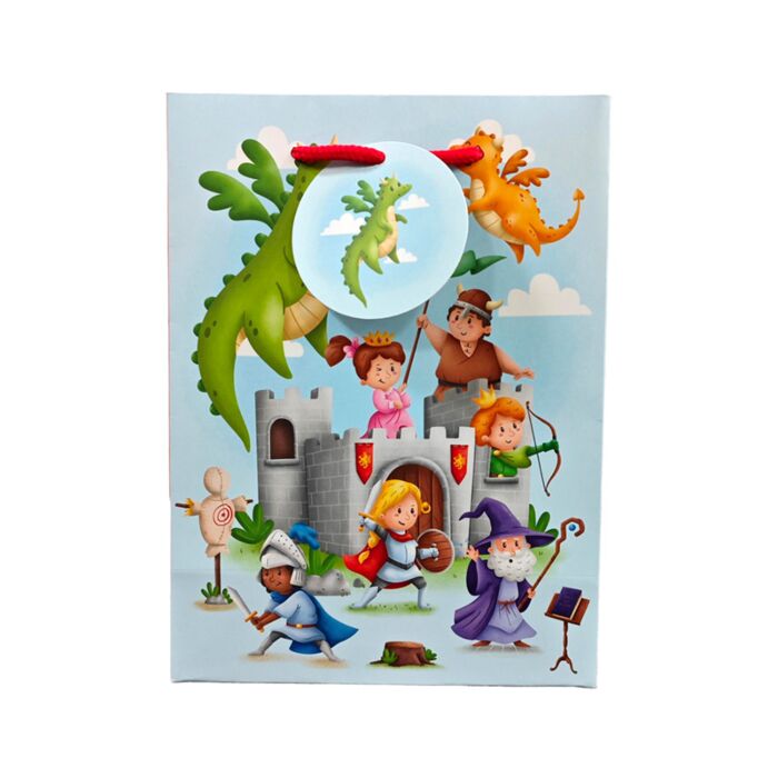 Sac Cadeau - Chevaliers & Dragons (Moyen)