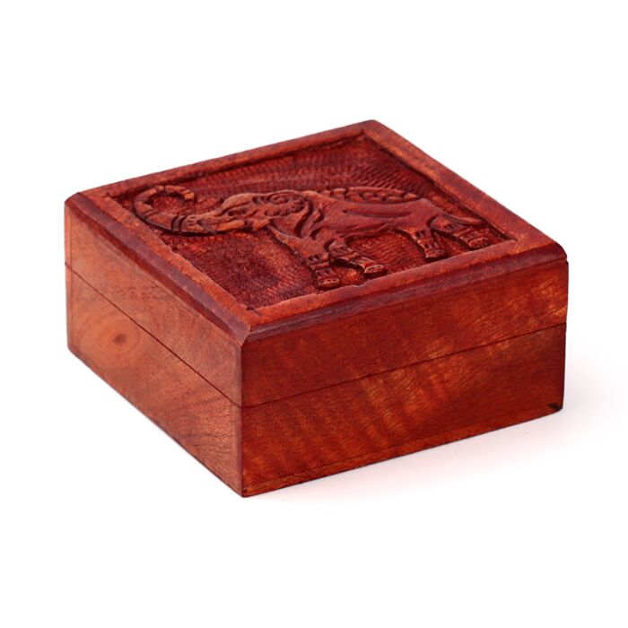 Boîte à bijoux En Bois de Manguier Eléphant sculpté