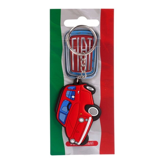Porte-clés PVC - Fiat 500 Rouge