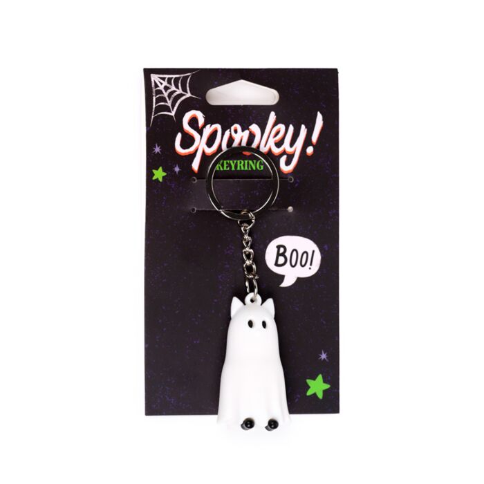 Porte-clés 3D PVC - Chat Fantôme Effrayant 