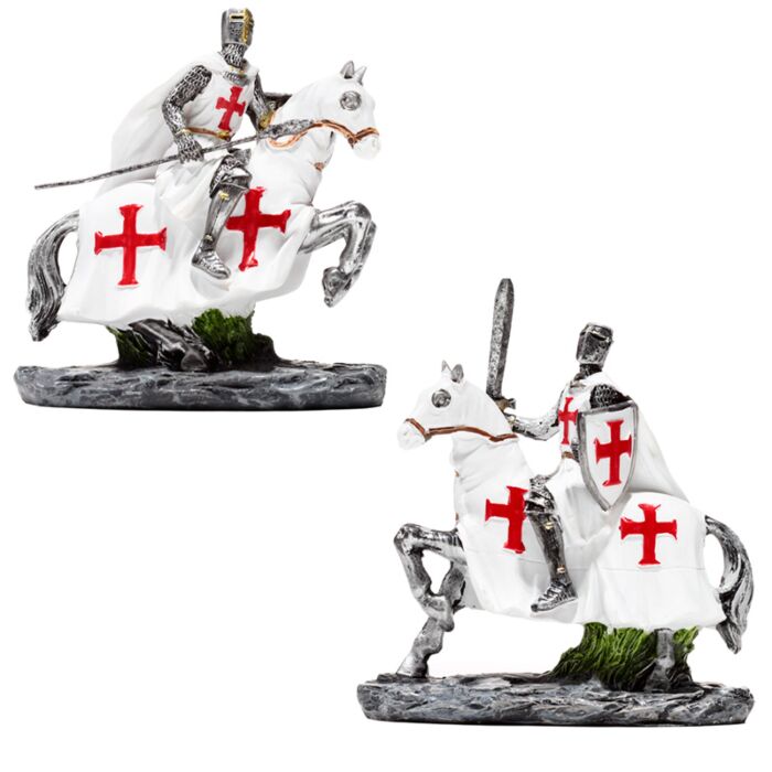 Chevalier des Croisades défenseur à dos de cheval