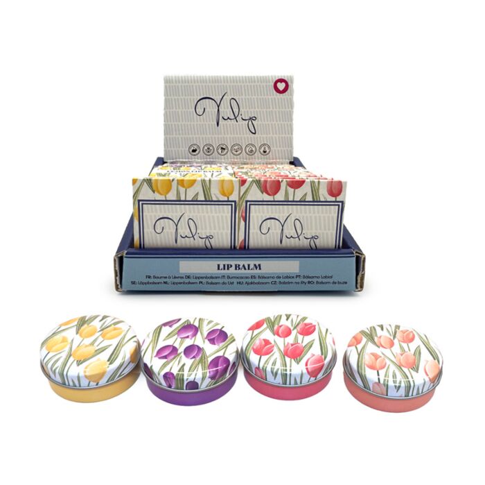 Baume à Lèvres dans Boîte en Etain - Tulipes