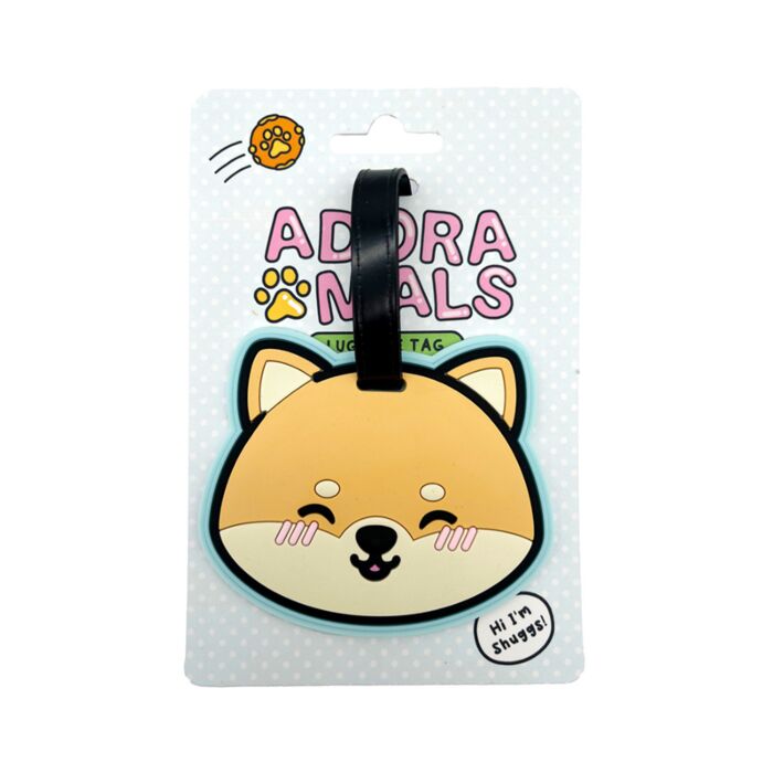 Etiquette de Bagage en PVC - Adoramals Shuggs le Shiba Inu 