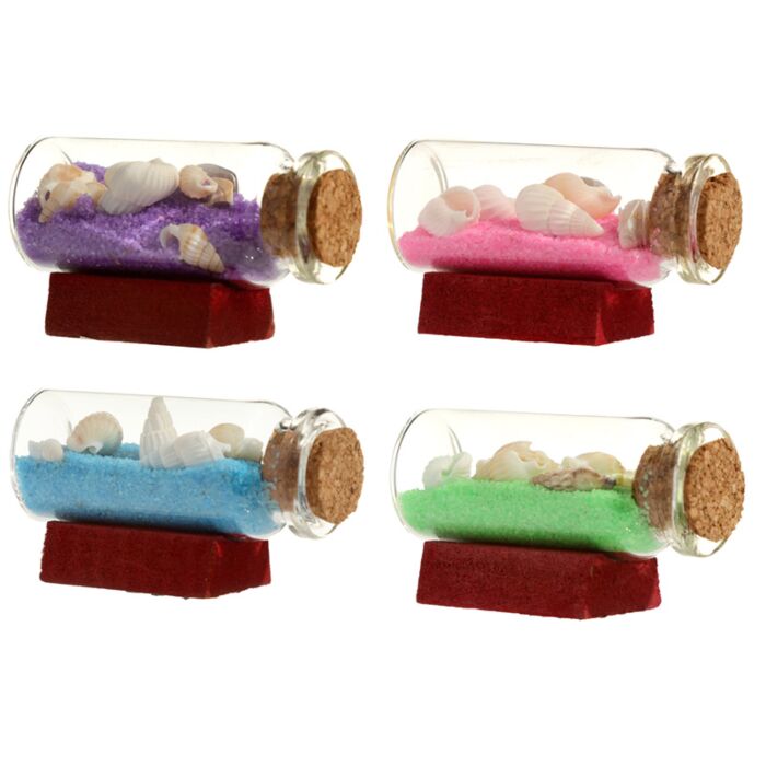 Aimant Souvenir Seaside - Bouteille avec Sable Coloré & Coquillages Bord de Mer