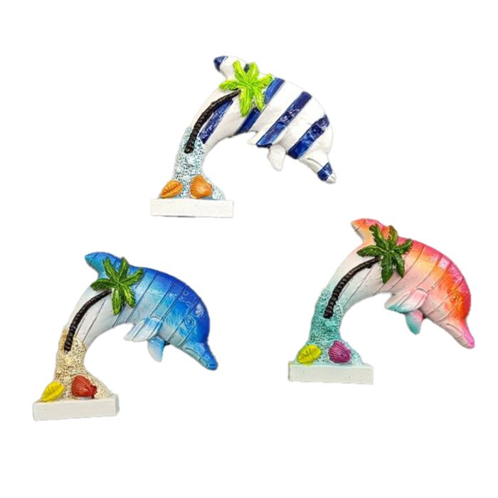 Aimant Souvenir 3D - Bord de Mer Dauphin Ile tropicale