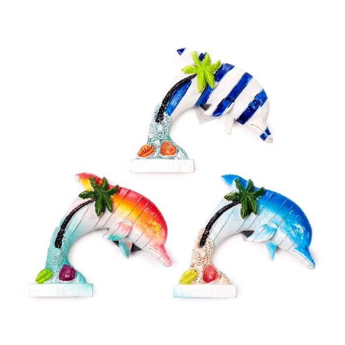 Aimant Souvenir 3D - Bord de Mer Dauphin Ile tropicale