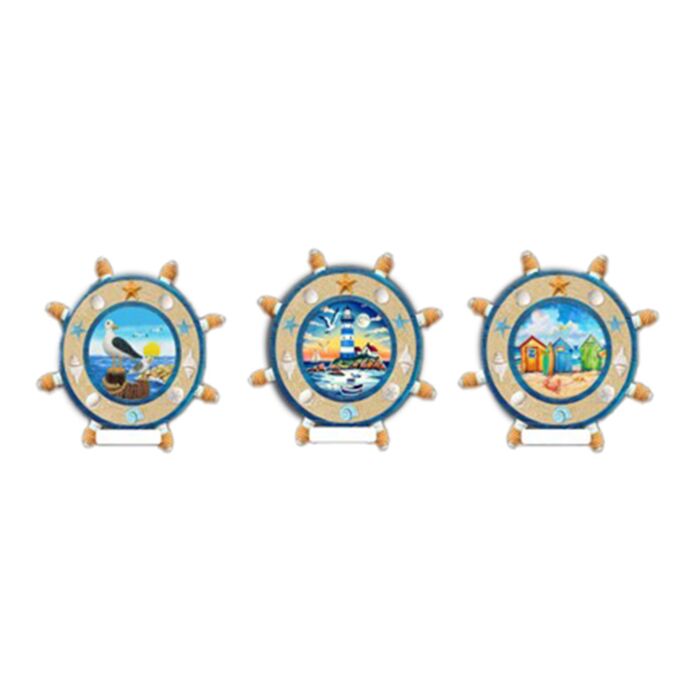 Aimant Souvenir 3D - Bord de Mer Barre à roue