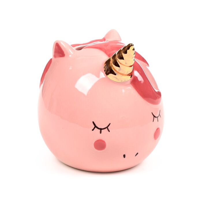 Tirelire Rose en Céramique - Enchanted Rainbows Licorne