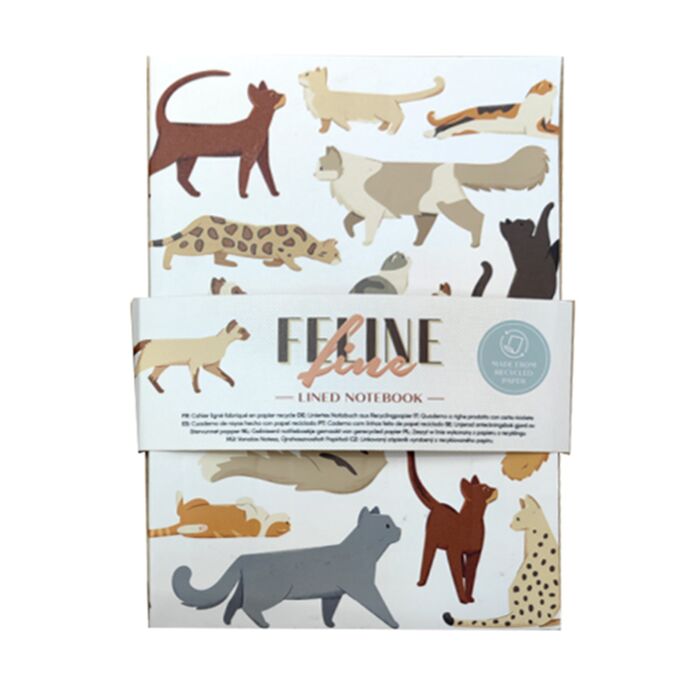 Bloc-notes A5 en papier recyclé - Feline Fine Chats 