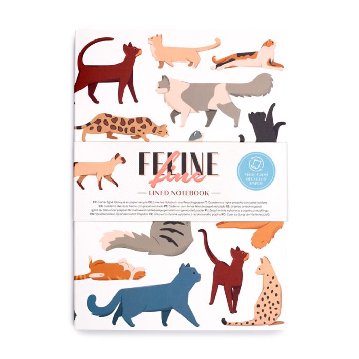 Bloc-notes A5 en papier recyclé - Feline Fine Chats 