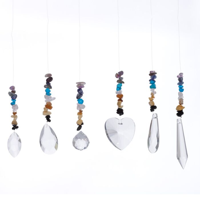 Crystal Chakra Capteur de Lumière avec Pierres Semi-Précieuses
