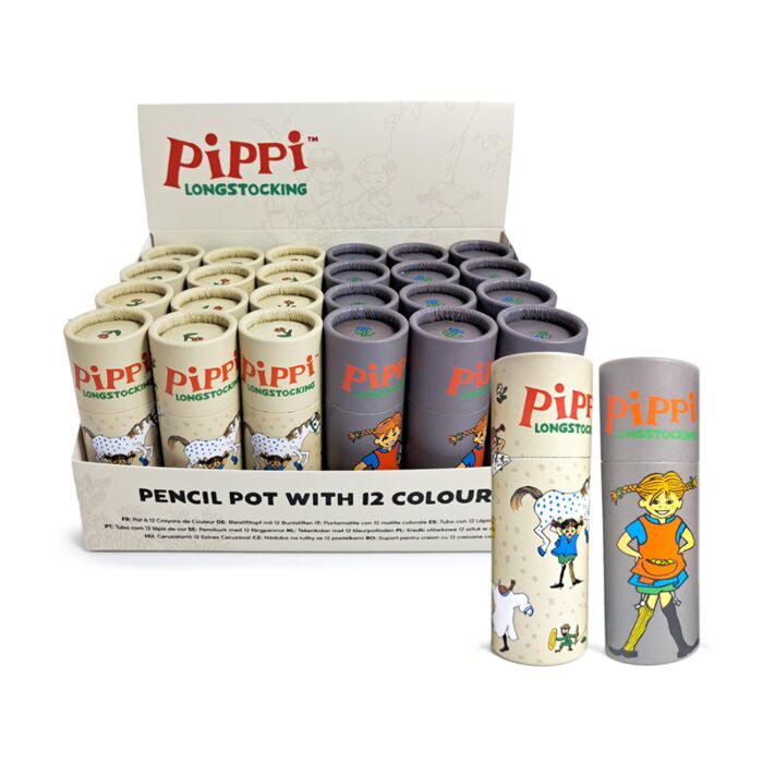 Pot à 12 Crayons de Couleur - Pippi Longstocking Fifi Brindacier
