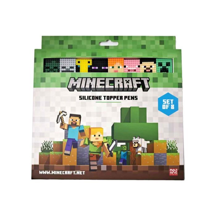 Lot de 8 Stylos Pointe Fine avec embout silicone - Minecraft 