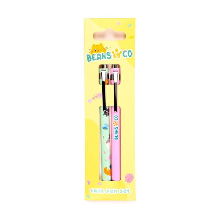 Lot de 2 Stylos - Beans & Co Chats 