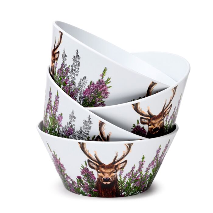Ensemble 4 Bols en Plastique Recyclés Rpet Wild Stag - Cerf