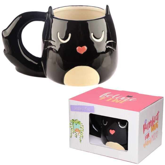 Mug à Anse Décorée Feline Fine - Chat Noir
