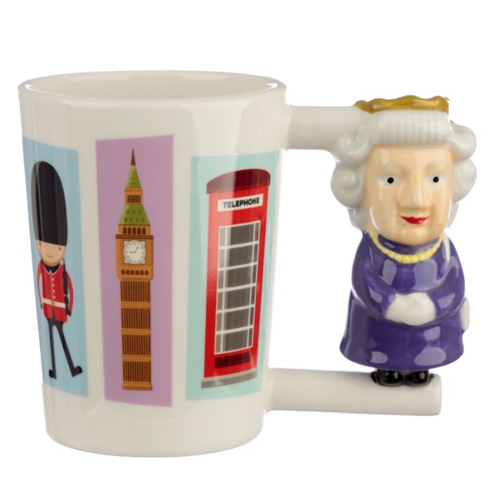 Mug en Céramique - Anse en forme de Reine d'Angleterre