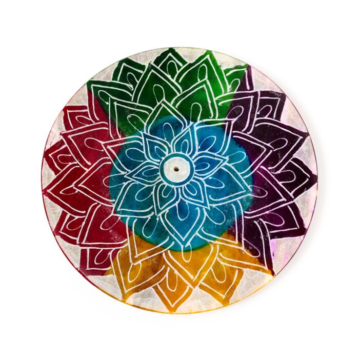 Coupelle Porte-encens en Stéatite - Lotus gravé