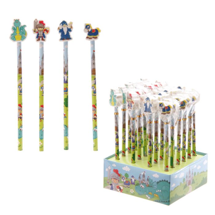 Crayon avec Embout Gomme - Chevaliers