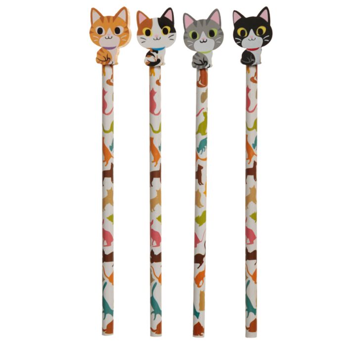 Crayon avec Embout Gomme - Chat