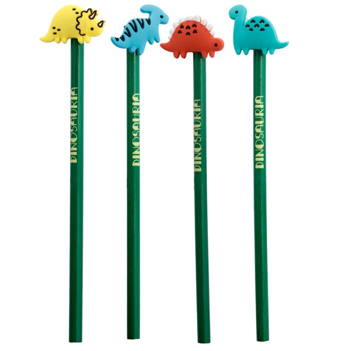 Crayon avec Embout Décoratif PVC Dinosauria - Dinosaure