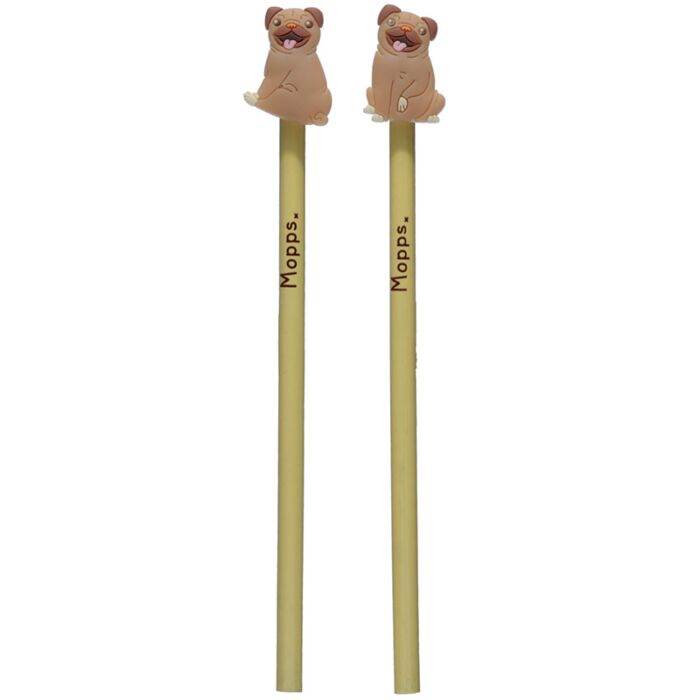 Crayon avec Embout Décoratif PVC Mopps - Chien Carlin