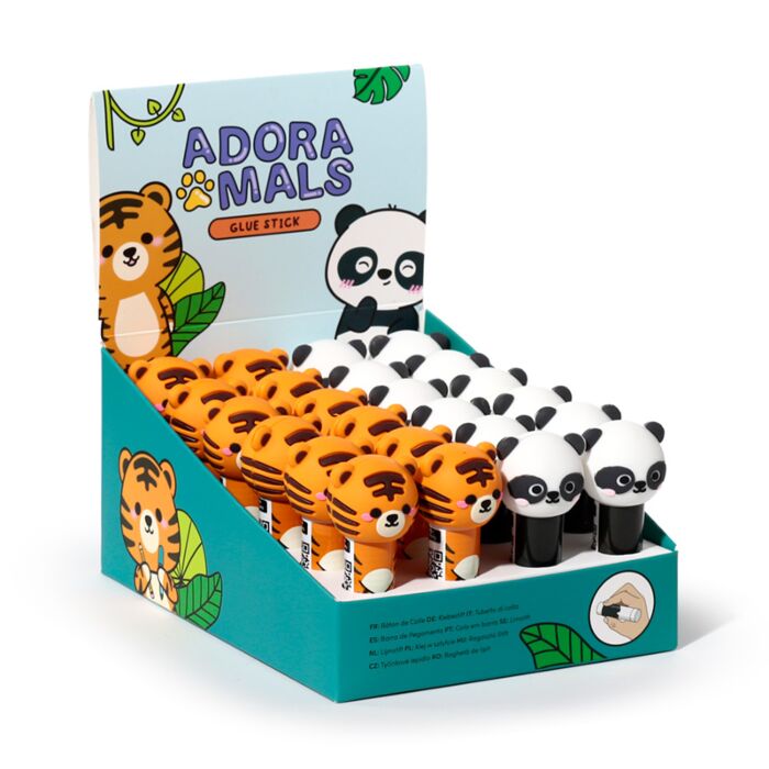 Bâton de colle Tigre sauvage & Panda - Adoramals 